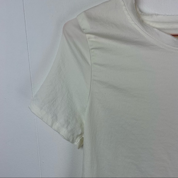 t. la Short Sleeve Ivory Cream Lace Trim Top - Picture 4 of 7